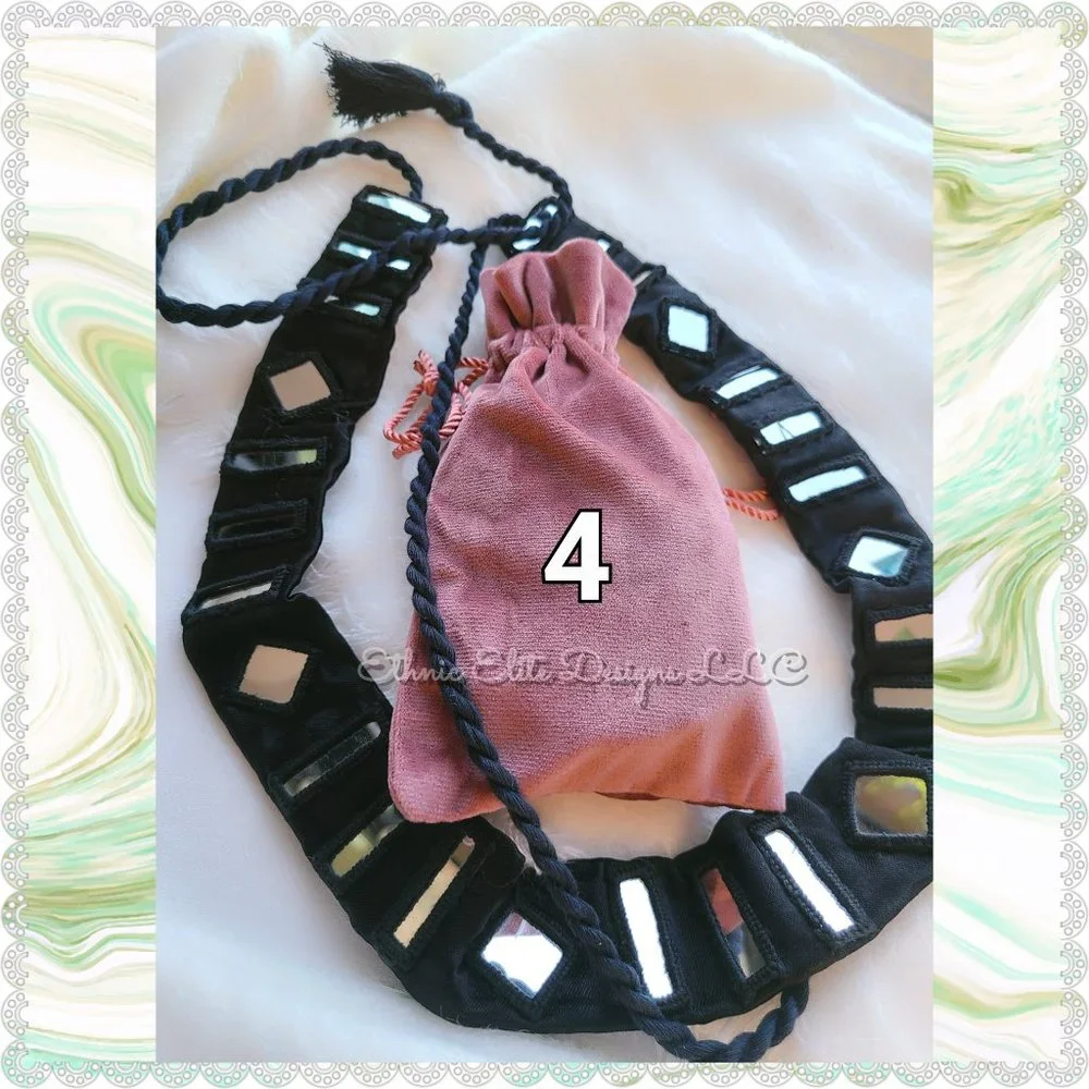 New boutique Women's Handmade Black Satin Silk Waist Belt - Kutchi Work …